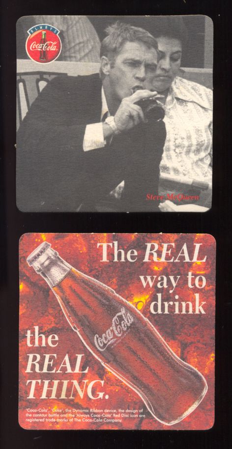 Coca Cola coaster featuring Steve McQueen